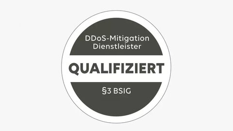 Siegel: Qualifizierter DDoS-Mitigation Dienstleister